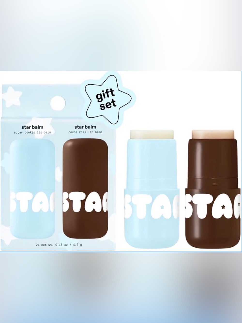 New Starface Star Balm® Duo, Sugar Cookie & Cocoa Kiss, 2-Pack, 0.15 oz